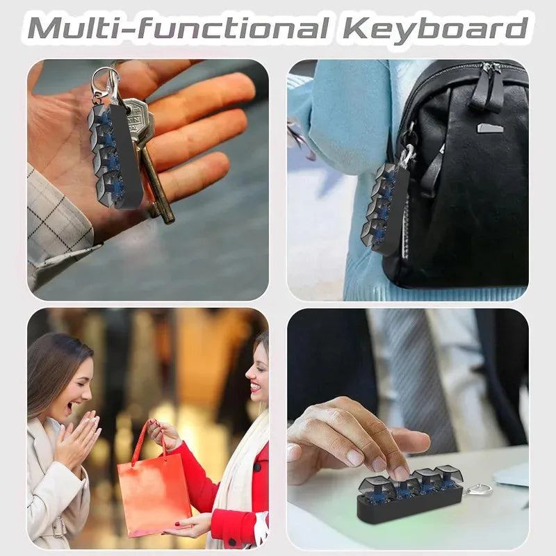 Keyboard Fidget Toy – 4-Key Mechanical Keychain Stress Toy