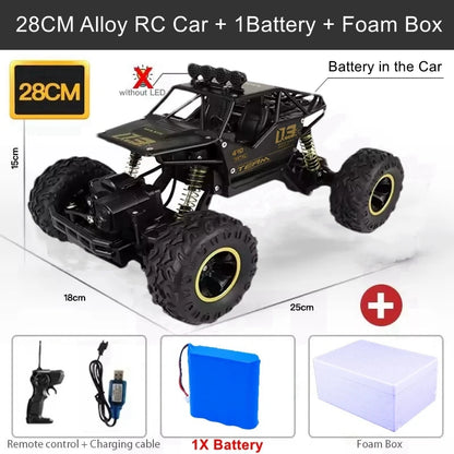 4WD RC Off-Road Climbing Truck with Suspension and LED Lights