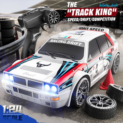 1:24 Scale RC Car 4WD Drift with LED Lights and 2 Speeds