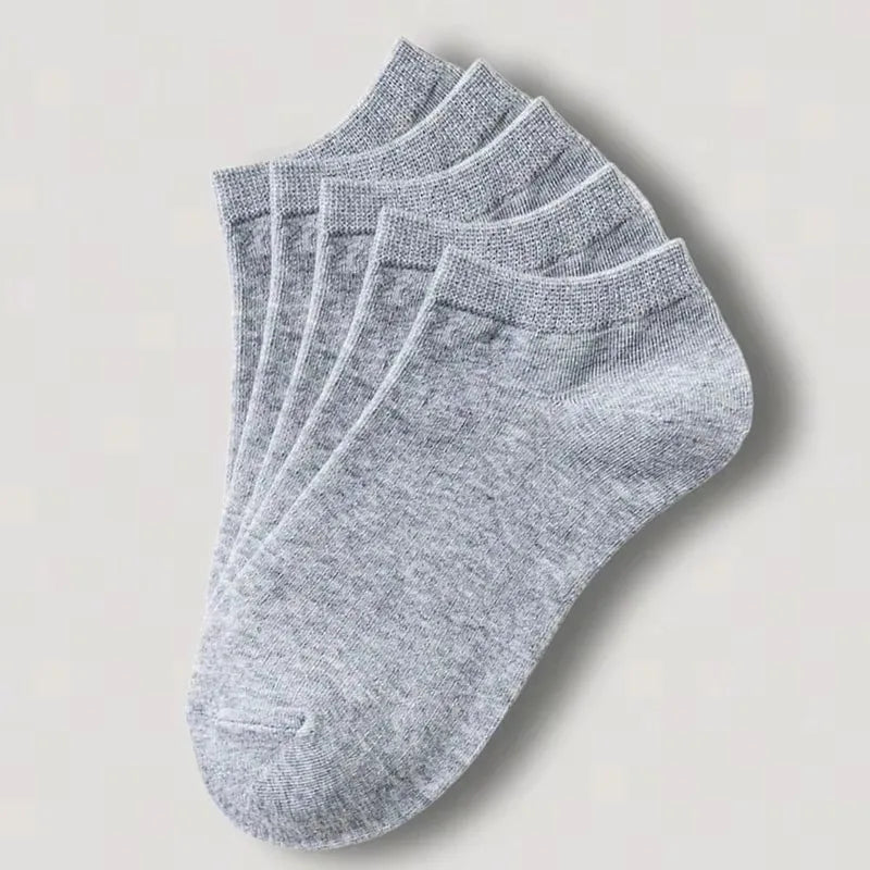 1-20pairs Wholesale Unisex Socks, Breathable Sports Socks, Solid Color Boat Socks, Comfortable Cotton Ankle Socks, White