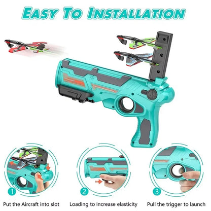 Foam Airplane Launcher for Kids Outdoor Flying Toy
