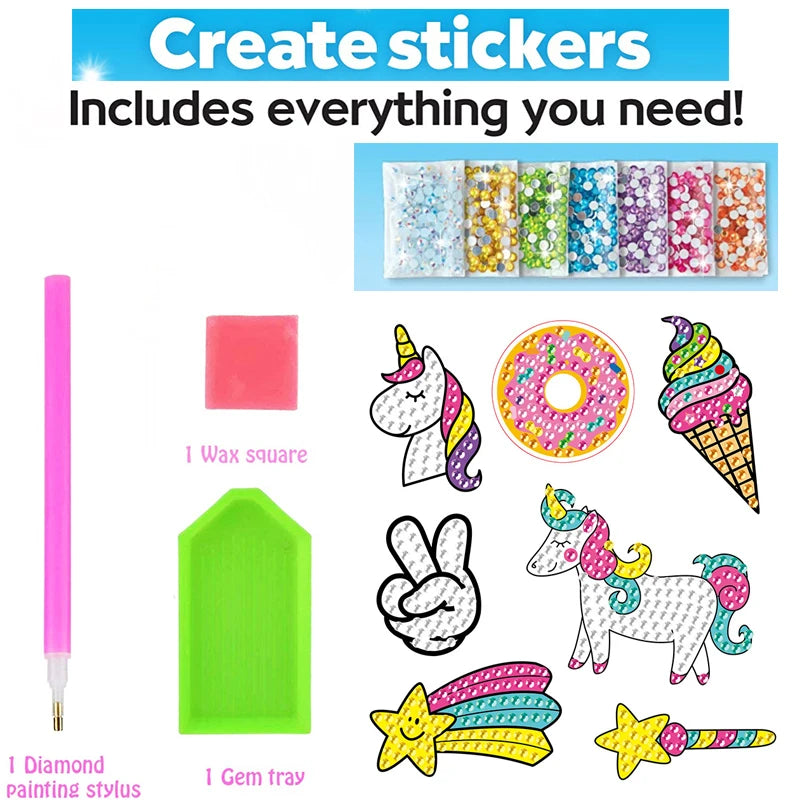 Diamond Painting Sticker Kit – Big Gem Art Craft for Kids