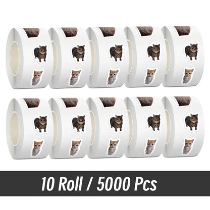 500pcs/roll Cartoon Meme Cat Stickers For School Reward Stickers Classroom Decoration Encouragement Sticker For Student Teacher