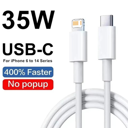 3PCS 35W PD Fast Charging Cable For iPhone 11 12 13 Mini 14 Pro Max X XR XS Max 6S 7 8 14 Plus SE Rapid Charge USB-C Data Cables