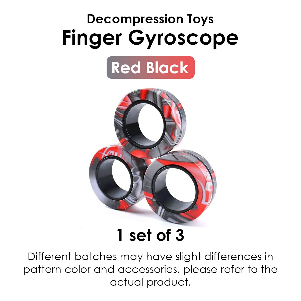 Magnetic Fidget Rings – 3-Piece Spinner Set for Stress Relief