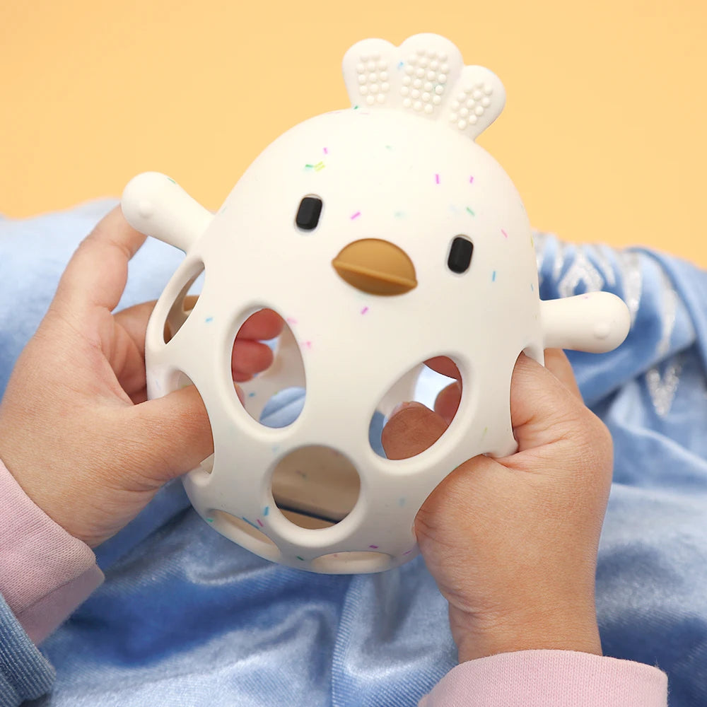 Baby Silicone Teether Cartoon Chick Chewing Toy