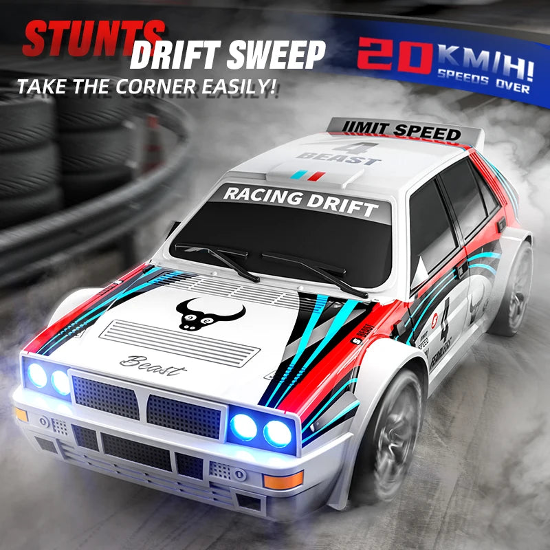 1:24 Scale RC Car 4WD Drift with LED Lights and 2 Speeds