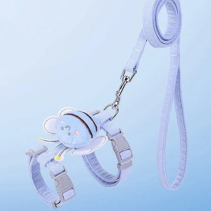 Cat Harness and Leash – Adjustable Bee-Themed Walking Set