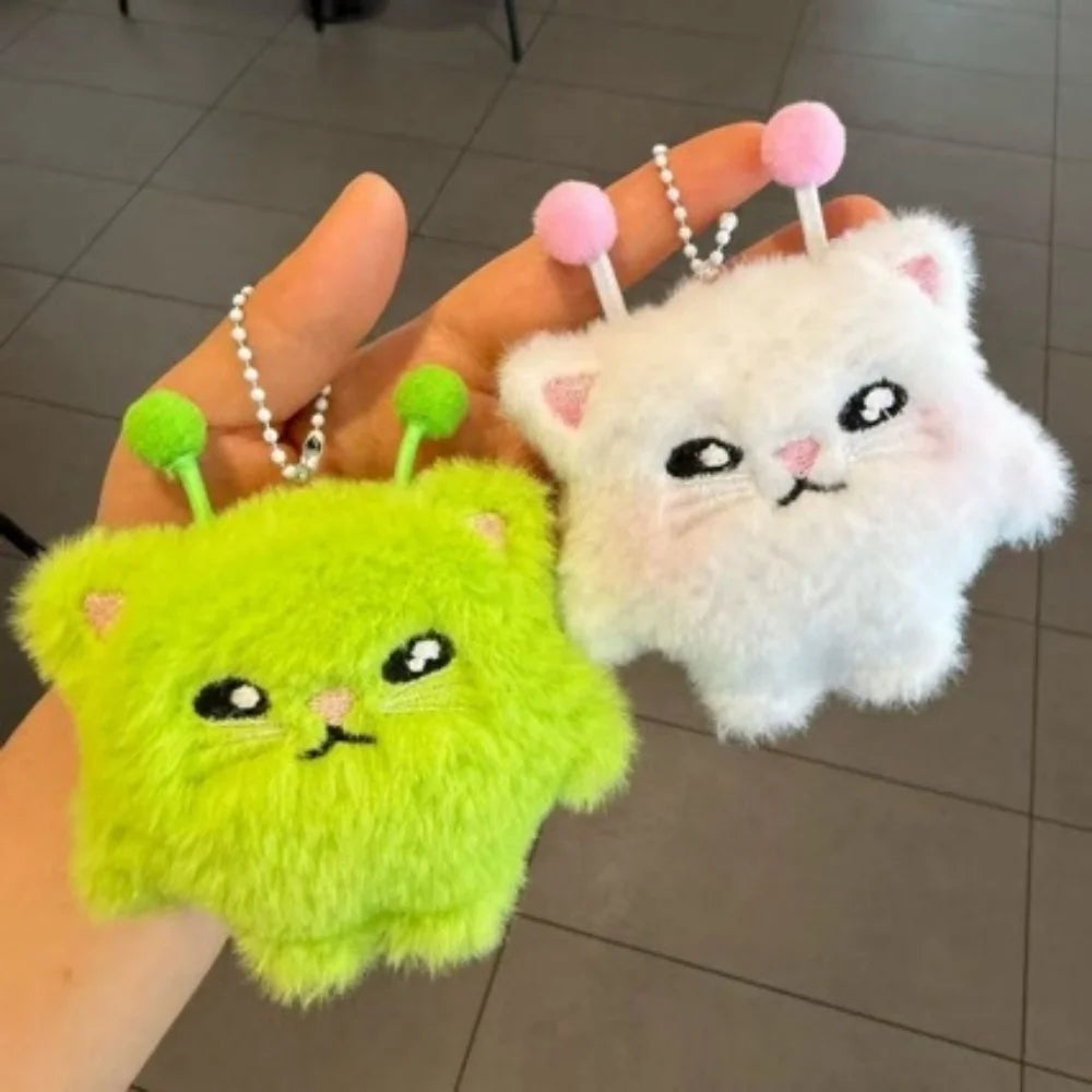 Cute Alien Cat Plush Keychain Set – 2-Piece Kawaii Cat Pendant