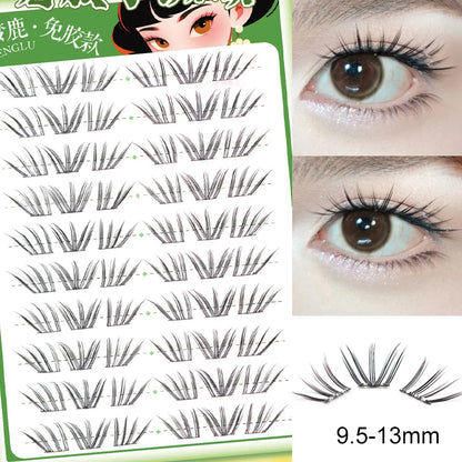 No Glue Needed Idol False Eyelashes Large Capacity 7-9mm Self Adhesive Eyelashes tweezers DIY Lash Extension Cluster Lashes
