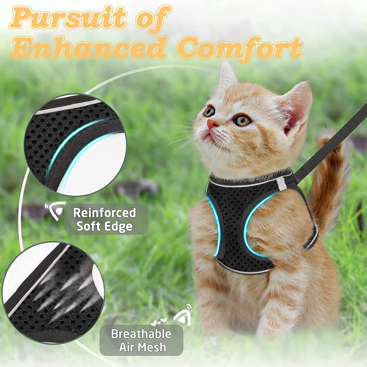 Cat Harness – Adjustable Reflective Harness for Walking
