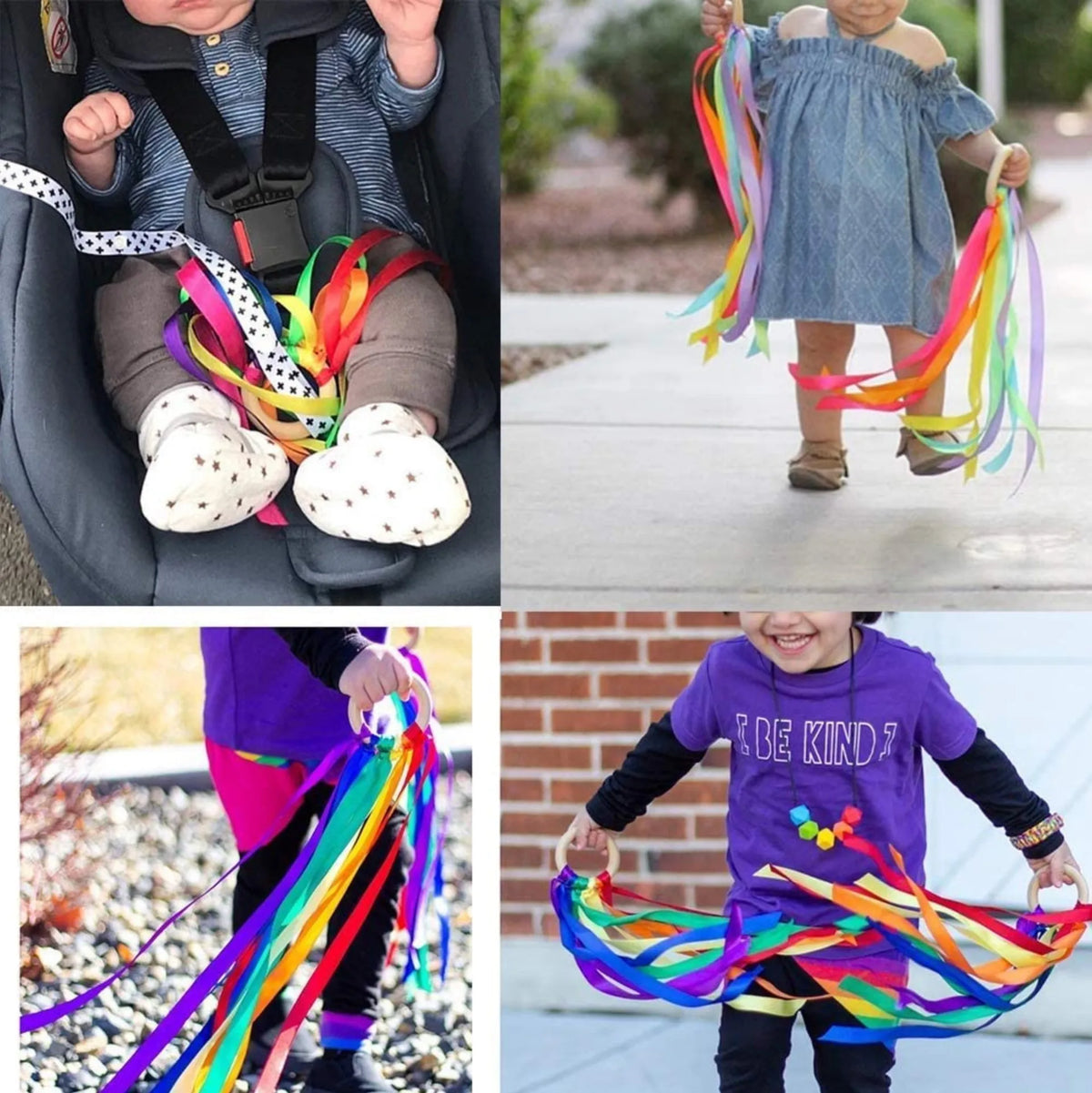 Rainbow Ribbon Hand Kite
