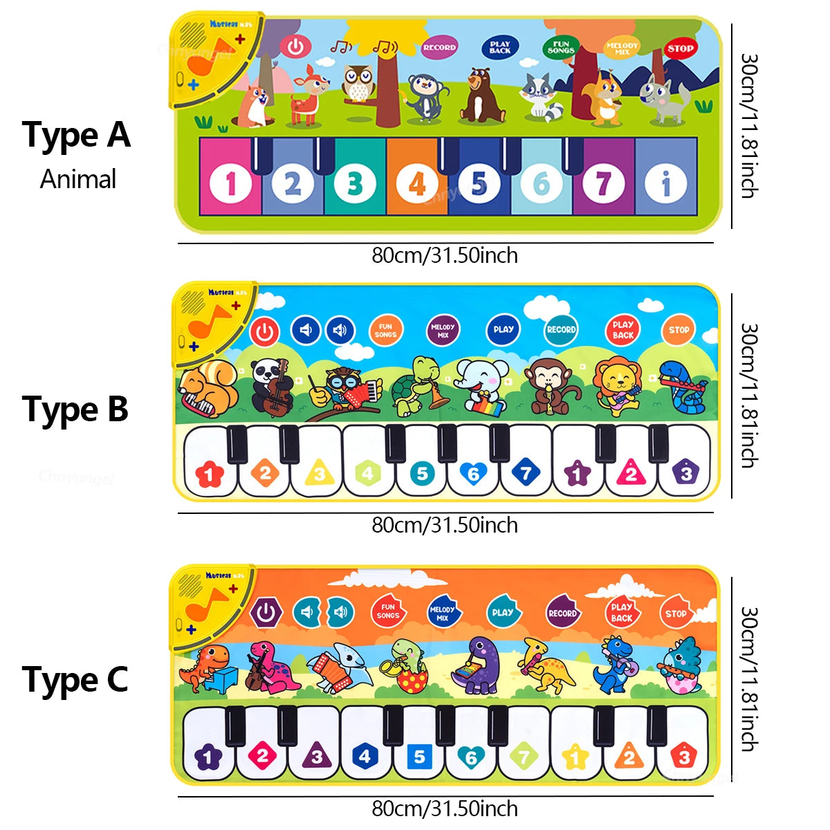 Piano Mat for Kids – Musical Keyboard Dance Floor Mat 80×30cm