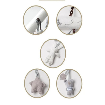 Hanging Baby Crib Toy with Rattle – Bunny & Bear Plush