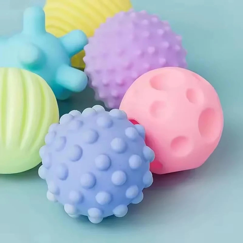 Baby Sensory Ball Set – 6-Piece Textured Grasping Toys