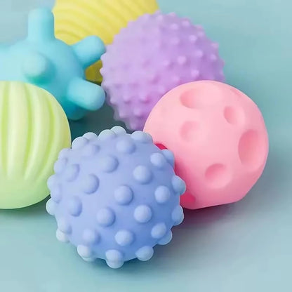 Baby Sensory Ball Set – 6-Piece Textured Grasping Toys