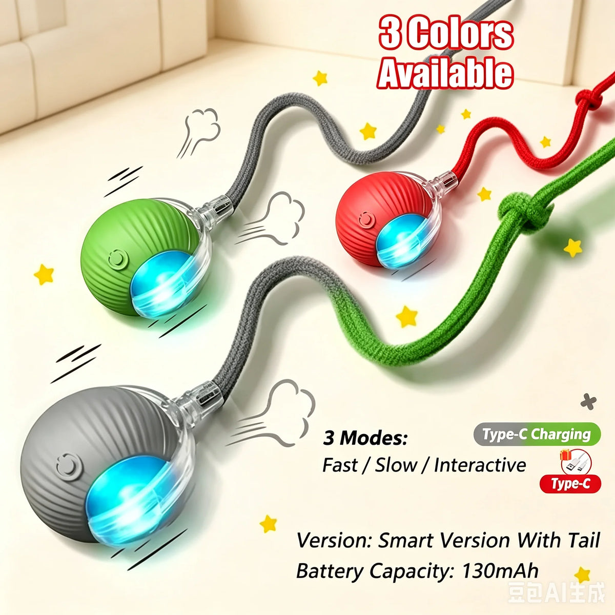 Interactive Dog Ball Toy – Automatic Obstacle Avoidance Pet Ball