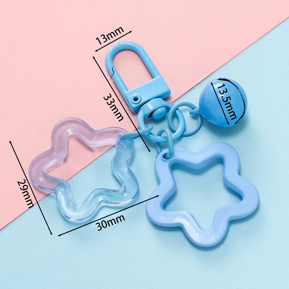 Star Keychain with Bell & Colorful Acrylic Beads