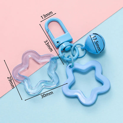 Star Keychain with Bell & Colorful Acrylic Beads
