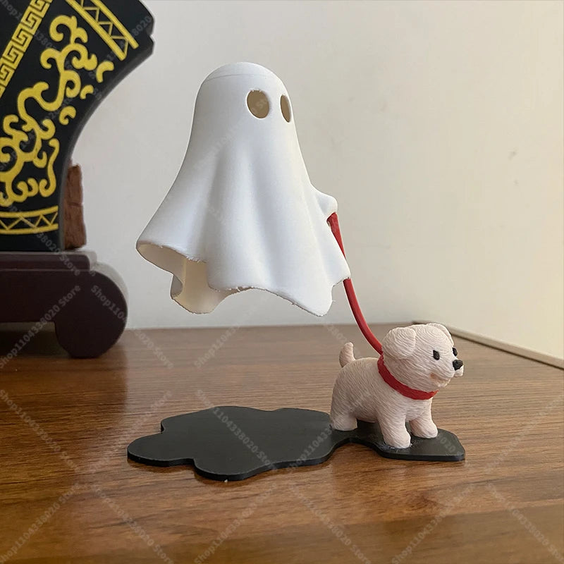 Cute Ghost LED Night Light with Dog Figure for Halloween Decor