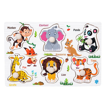 Wooden Puzzle for Toddlers – Alphabet, Number & Shape Matching