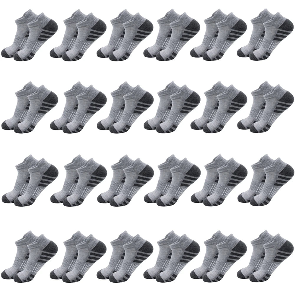 6/24Pairs Ankle Athletic Running Socks Cushioned Breathable Low Cut Sports Tab Socks For Men And Women
