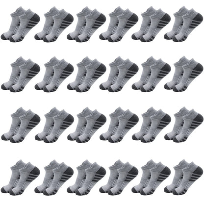 6/24Pairs Ankle Athletic Running Socks Cushioned Breathable Low Cut Sports Tab Socks For Men And Women