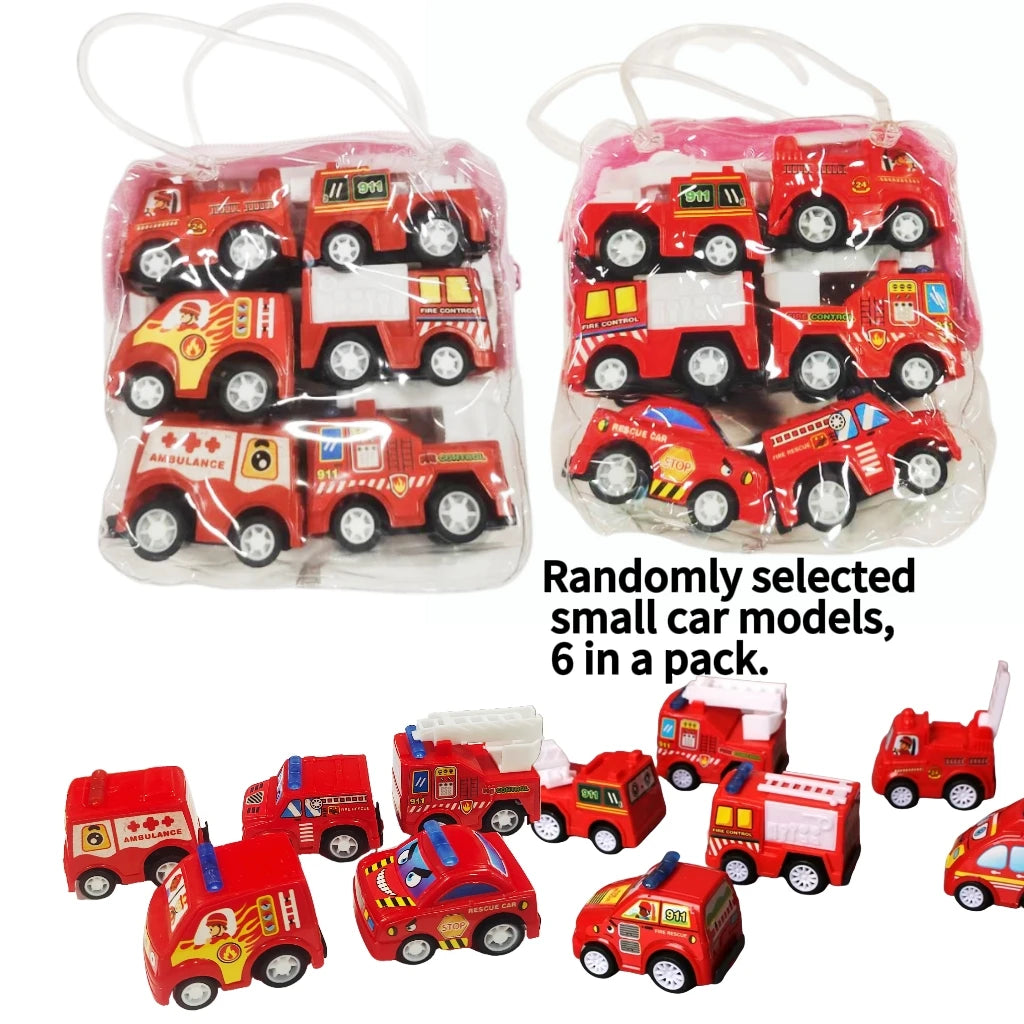 Diecast Toy Cars – 6-Piece Pull Back Mini Vehicle Set
