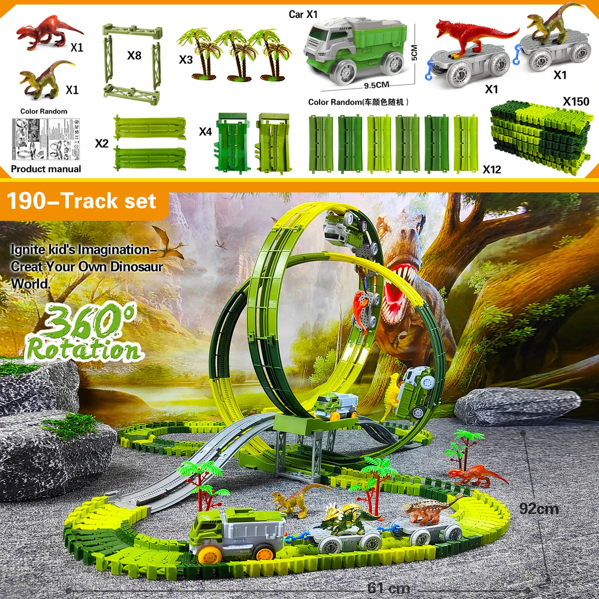 Flexible Race Track Toy Car with Magic Climbing Action