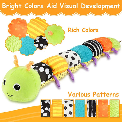 Musical Caterpillar Plush Soft Sensory Rattle Toy for Babies
