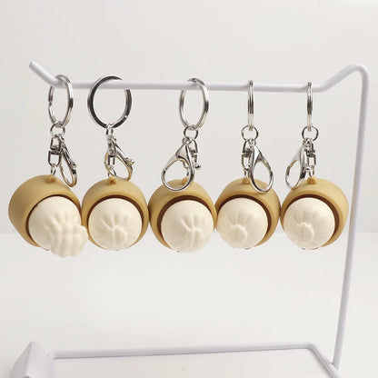 Steamed Bun Keychain Squeeze Fidget Toy Soft Food Shaped 1-8pcs