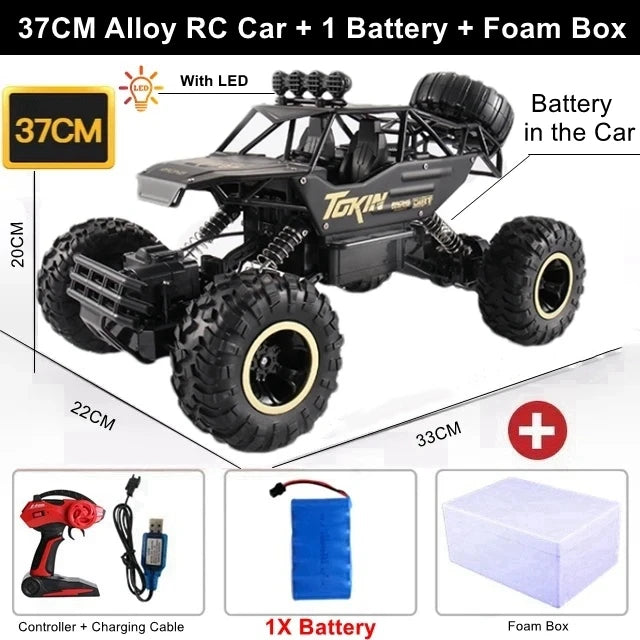 4WD RC Off-Road Climbing Truck with Suspension and LED Lights
