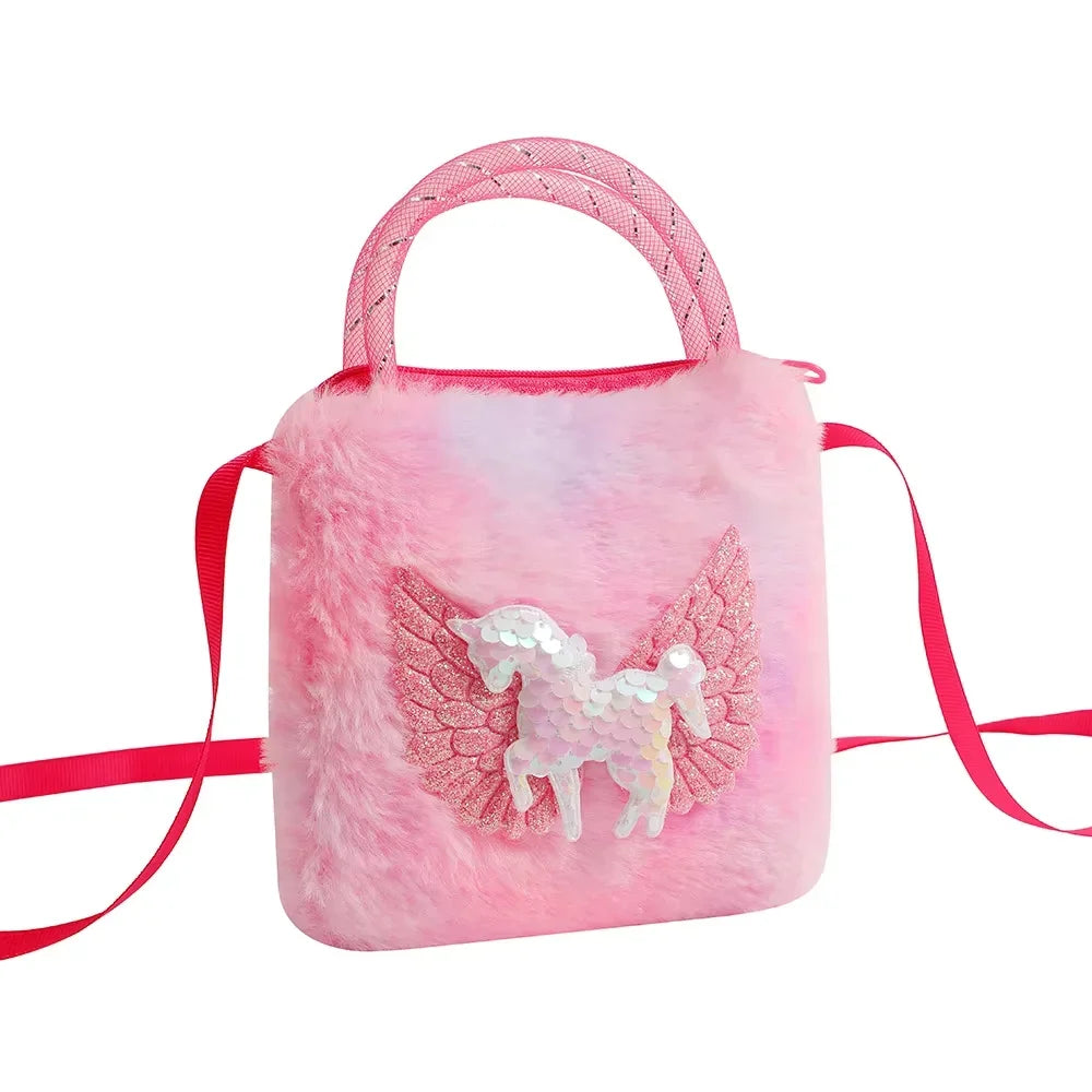 Fashion Sweet Unicorn Handbags For Girls Cute Kid Crossbody Shoulder Bag Children Birthday Party Gift Little Girl Small Purse