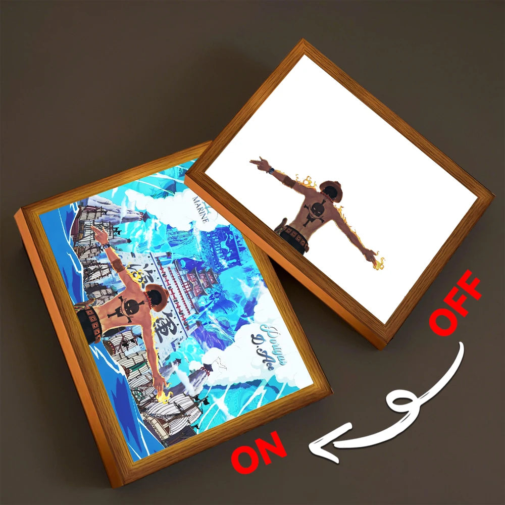 Anime Light Painting Photo Frame with 3-Color LED Night Light
