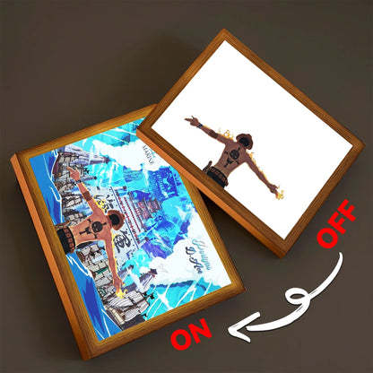 Anime Light Painting Photo Frame with 3-Color LED Night Light