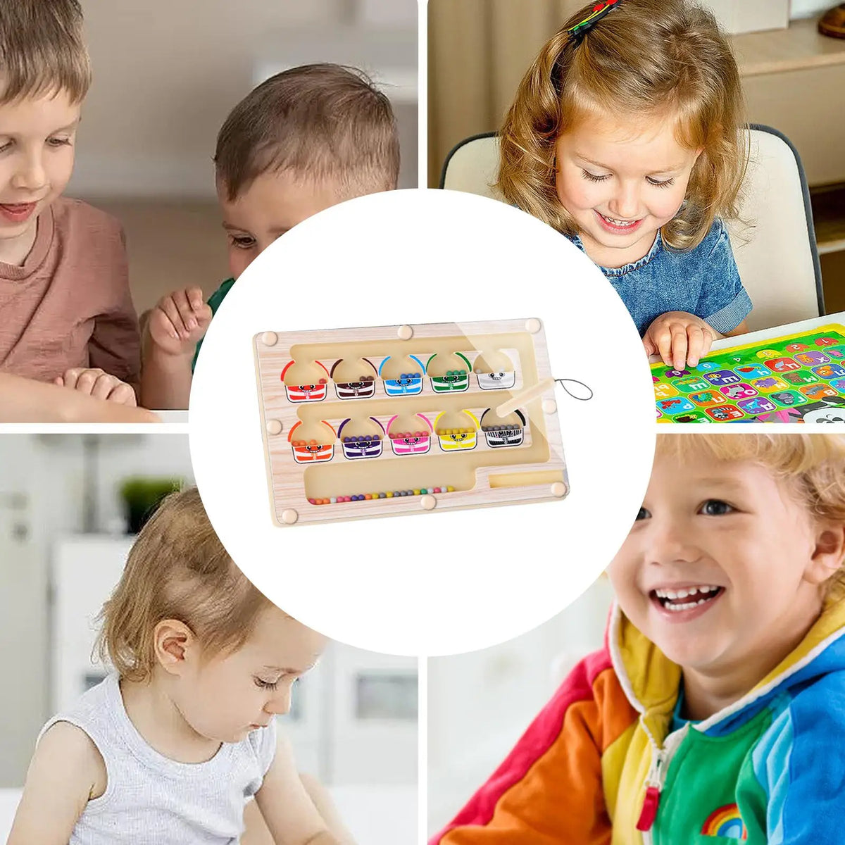 Magnetic Color Sorting Maze – Wooden Puzzle Toy for Toddlers