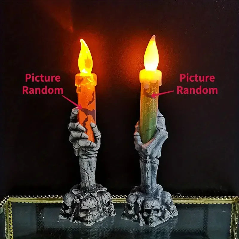 Halloween Skeleton Hand LED Candles for Haunted House Decor