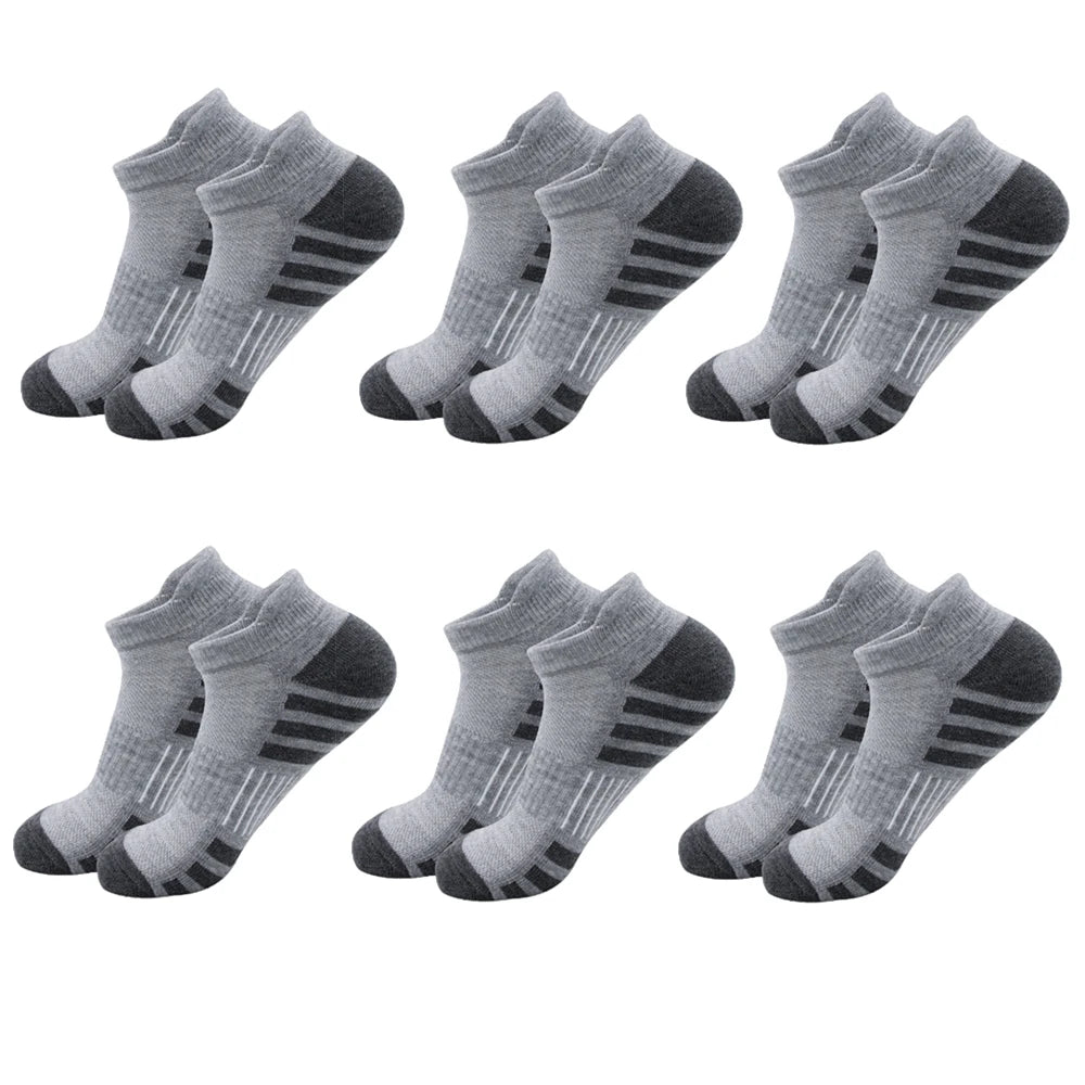6/24Pairs Ankle Athletic Running Socks Cushioned Breathable Low Cut Sports Tab Socks For Men And Women