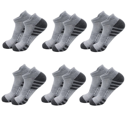 6/24Pairs Ankle Athletic Running Socks Cushioned Breathable Low Cut Sports Tab Socks For Men And Women