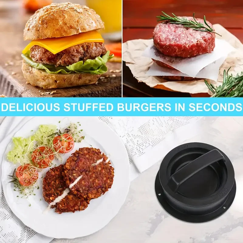 Burger Press, 3-in-1 Hamburger Patty Maker & Stuffed Burger Mold