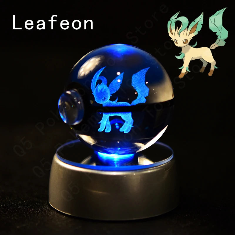 3D Crystal Ball Night Light – LED Glass Lamp with Colorful Base