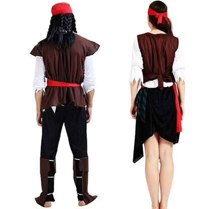 Adult Pirate Costume Unisex Cosplay Outfit – Halloween Carnival Set