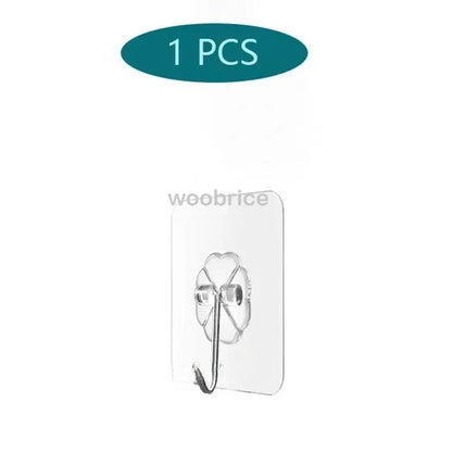 Transparent Strong Self-adhesive Wall Hook Coat Key Rack Holder Hanging Towel Holder Hooks Organizer Bathroom Accessories