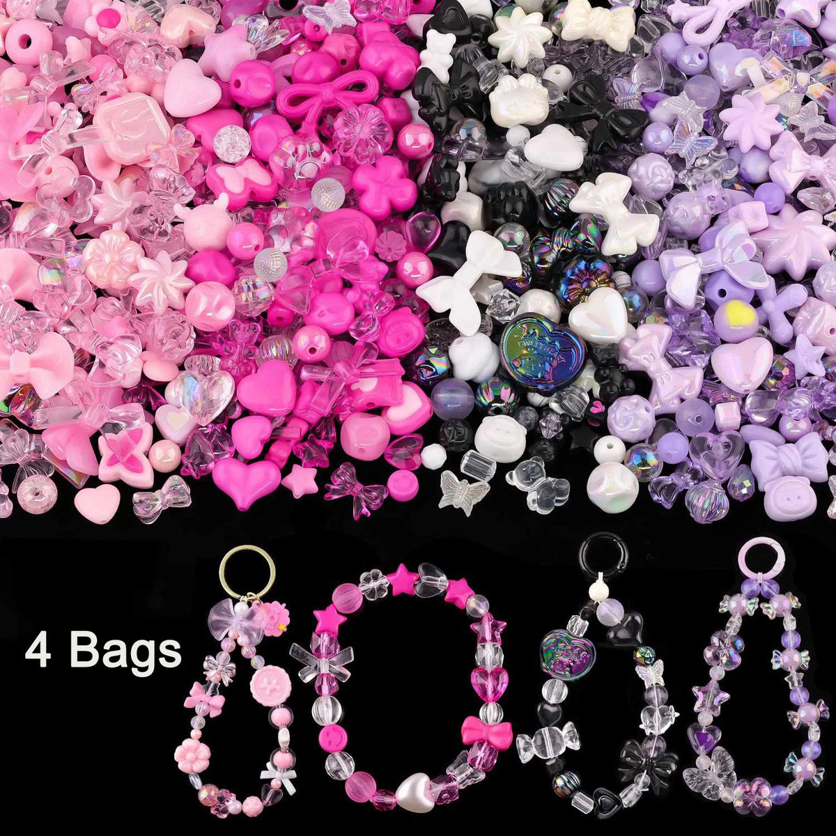 1bag Mixing Style Candy Color Acrylic Beads For DIY Handmade Bracelet Jewelry Making Phone Chain Accessories