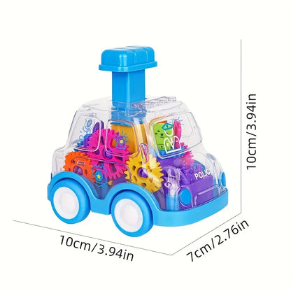 Transparent Gear Toy Car – Press and Go Inertial Vehicle