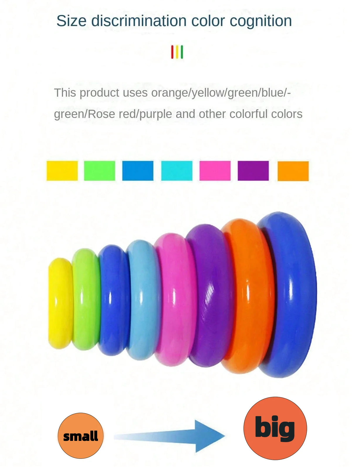 Rainbow Ring Toss Toy Stacking Circle Game for Kids