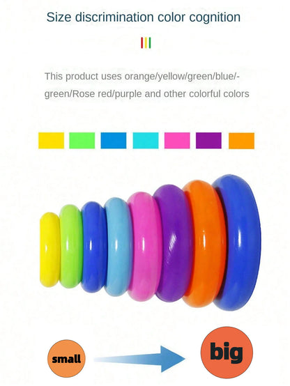Rainbow Ring Toss Toy Stacking Circle Game for Kids