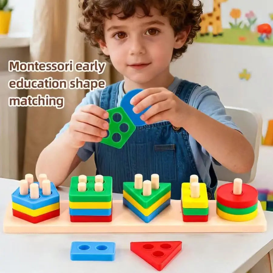 Shape Matching Toy – Wooden-Style Peg Game for Early Learning