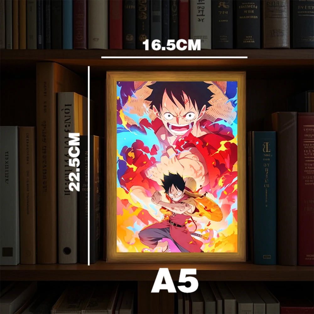 Anime Light Painting Photo Frame with 3-Color LED Night Light
