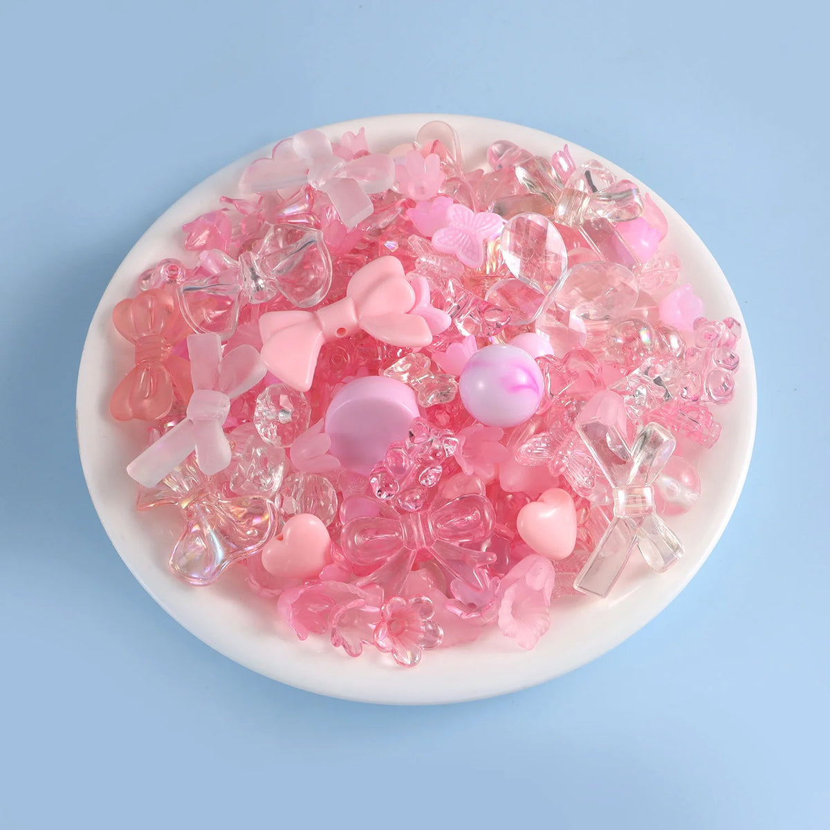 1bag Mixing Style Candy Color Acrylic Beads For DIY Handmade Bracelet Jewelry Making Phone Chain Accessories